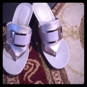 Calvin Klein wedge sandals.