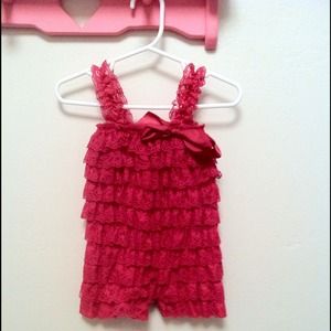 Hot pink baby girl romper 6-12 months never used