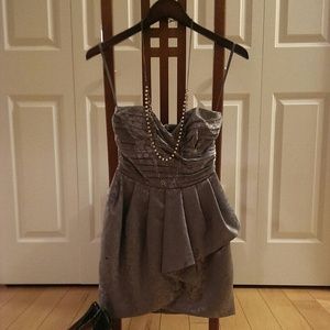 H&M Silver Gray Strapless Dress