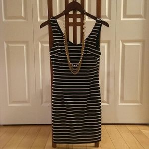 Ark & Co Black and White Striped Sleeveless Dress