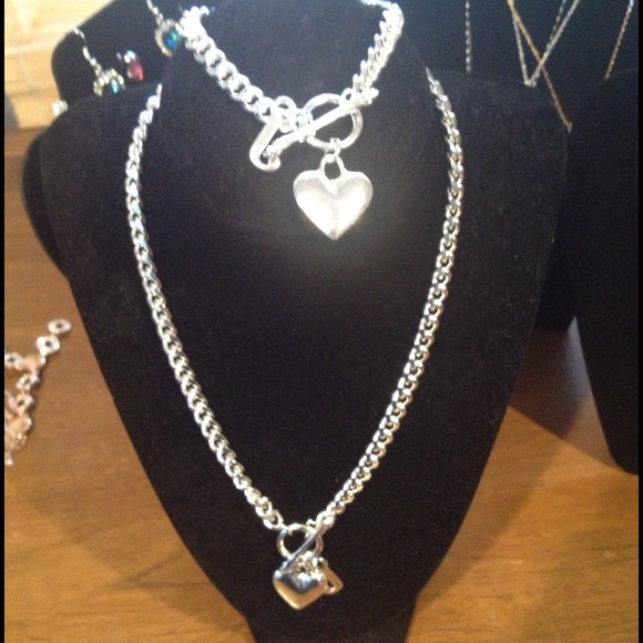 One set silver plated necklace and bracelet