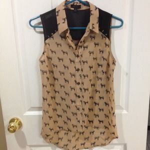 Zebra tank top great for going out size small