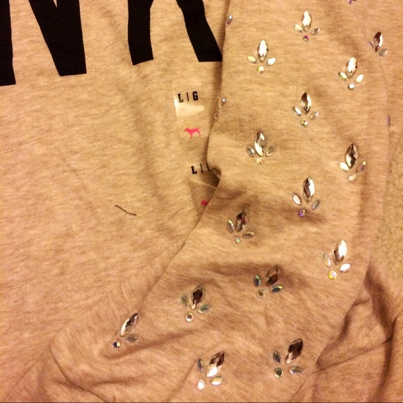 🚫SOLD🚫VS PINK Bling Long Sleeve Crew - Picture 3 of 4