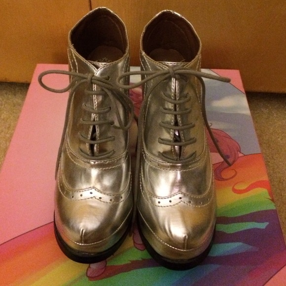 Jeffrey campbell silver holographic wedge