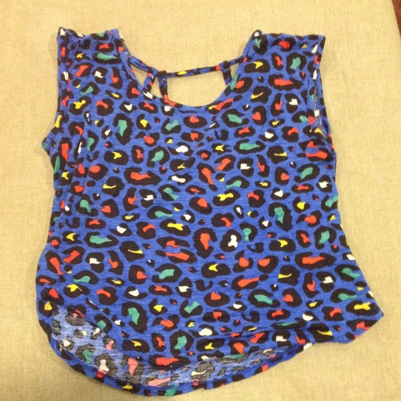 🚫sold🚫Blue leopard print shirt - Picture 1 of 2