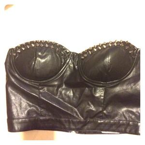 Strapless Studded Crop Top