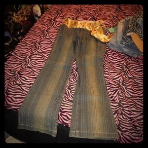 Bell bottom jeans with sash belt