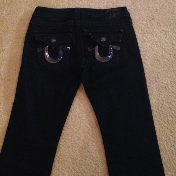 TRUE RELIGION JEANS (DARK BLUE W/SILVER SEQUIN)