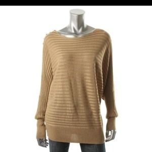 Alfani New Gold Metallic Dolman Sleeve Sweater