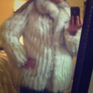 Blue fox fur coat