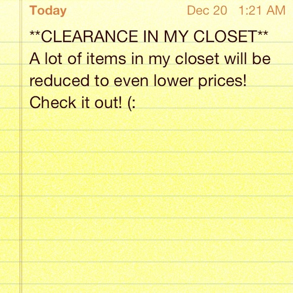 CLEARANCE IN MY CLOSET!
