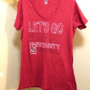 Red v neck Stanford t shirt