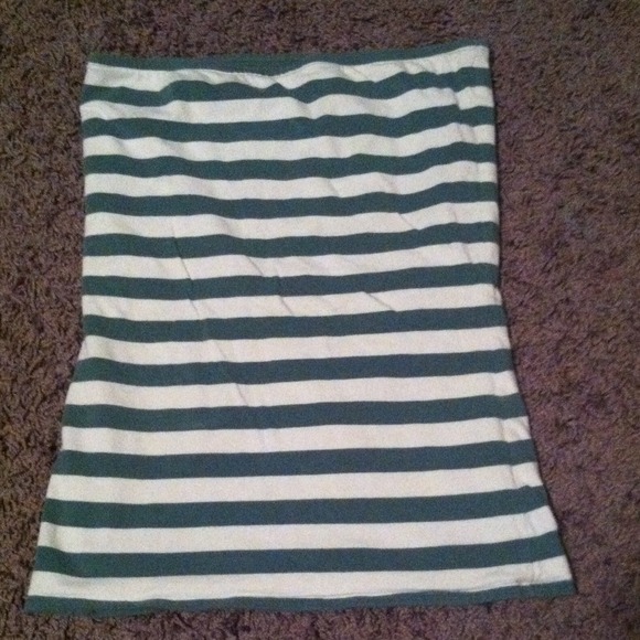 white and green reversible tube top
