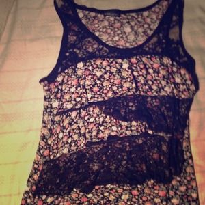 Layered floral tank