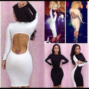 Black and white bodycon dress