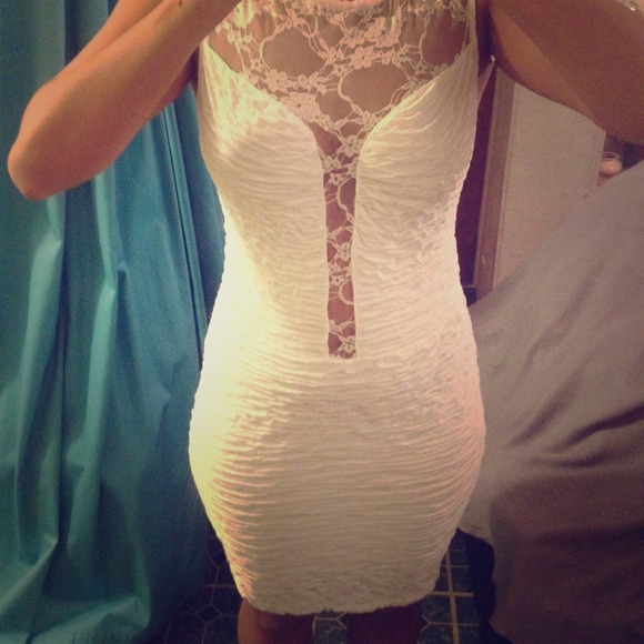 Charlotte Russe Dresses & Skirts - White lace insert dress