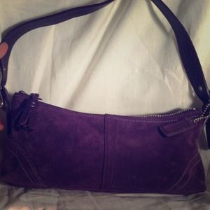 Purple suede Coach handbag
