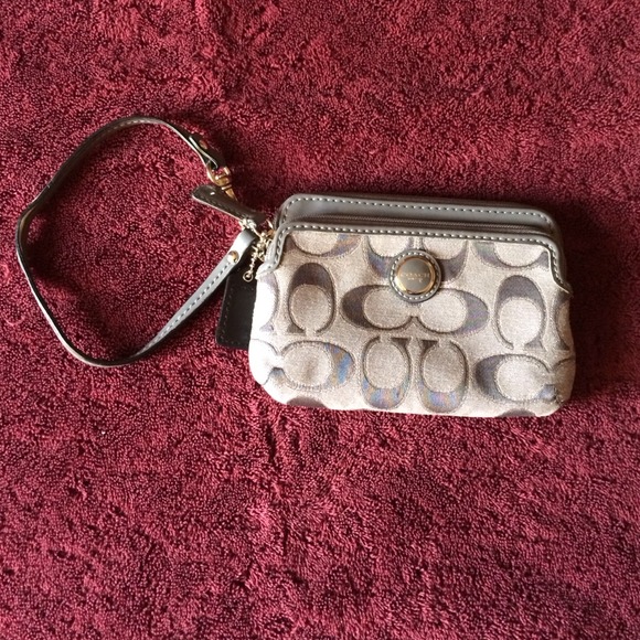 Silver/Gray Coach wristlet.