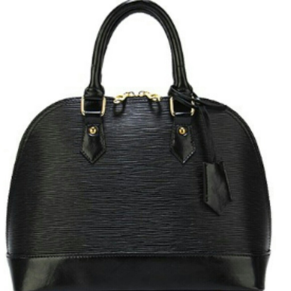 Emma Top Handle Leather Bag Black
