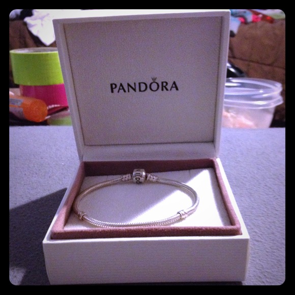 Silver pandora bracelet.