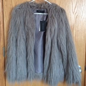 NWT! Zara faux fur jacket - Grey