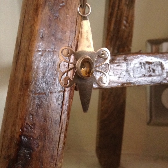 Sterling faceted citrine charm / pendant - Picture 4 of 7