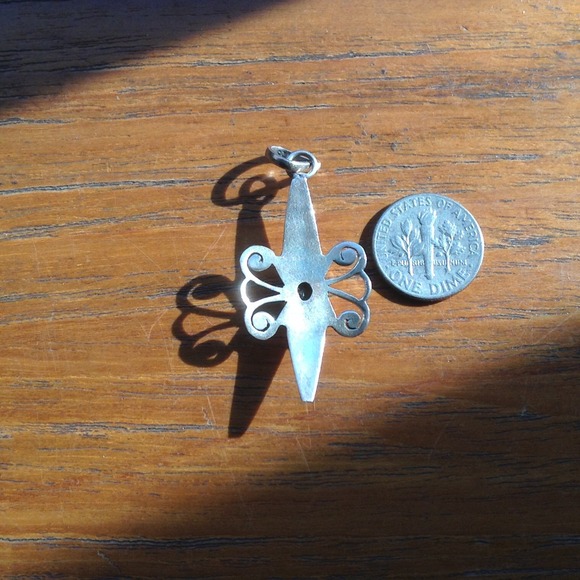 Sterling faceted citrine charm / pendant - Picture 6 of 7