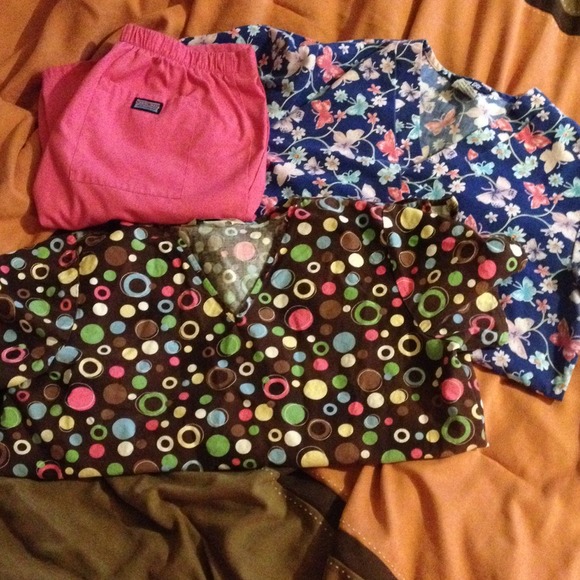 Scrub tops with scrub pants