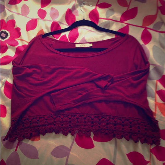 Burgundy Crop Crochet Top ❤️