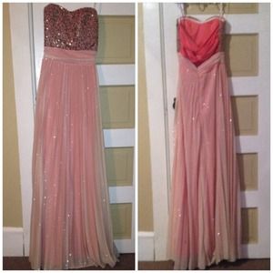 Pink, sparkly formal dress