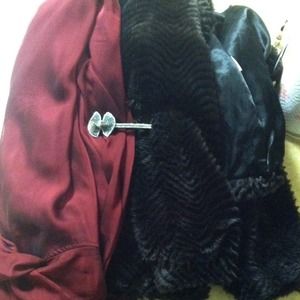 dress, hair accessory and warm jacket