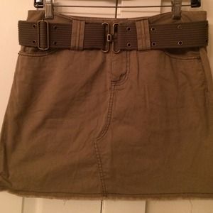 The Limited Olive Green Belted Miniskirt