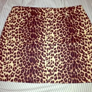 🐯🔵 Vintage Leopard Print Mini Skirt S M