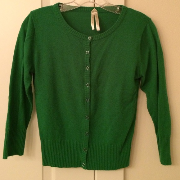 SOLD on eBay! Kelly Green Cardigan Sweater