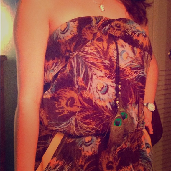 Boho chic strapless dress