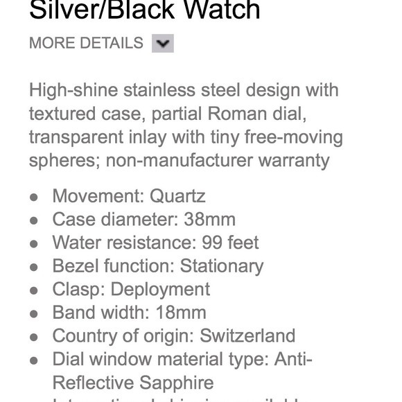 VERSACE Moving Spheres Silver/ Black Watch