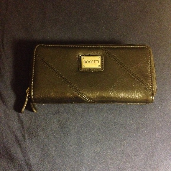 Black double zip wallet