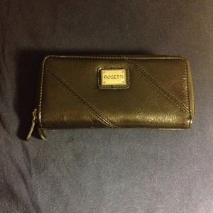 Black double zip wallet