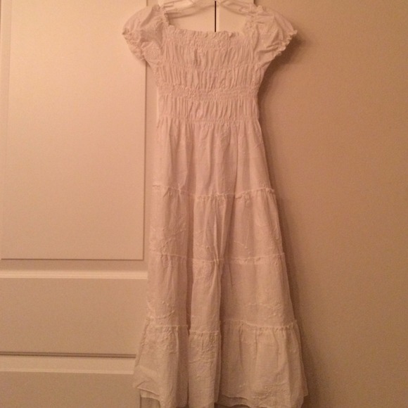 SOLD on eBay! White Short Sleeve Peasant Dress