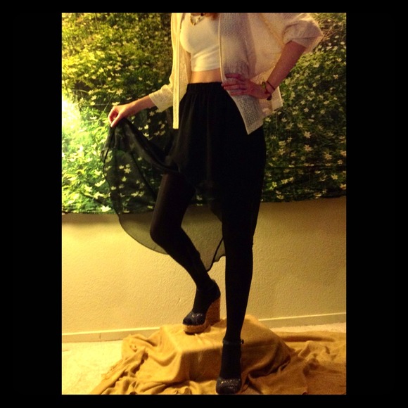 Sheer Black High-Low Chiffon Skirt 🎈Reduced🎈