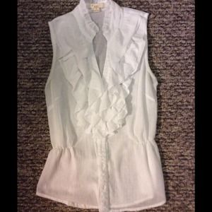White Ruffle Blouse