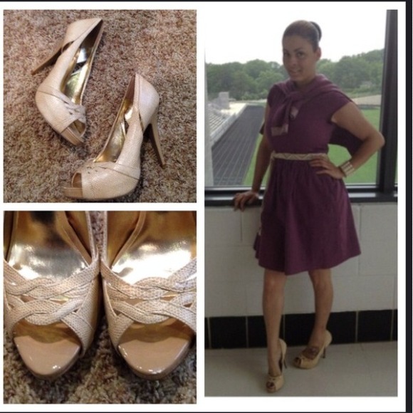 Charles David Shoes - Charles David Cream peep toe heels