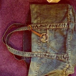 Michael Kors denim canvas tote