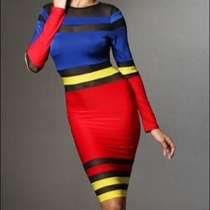 Striped Fitted Dress