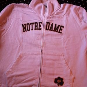Women's Notre Dame XXL White Zip Up Hoodie