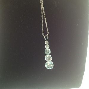 Aquamarine sterling silver necklace