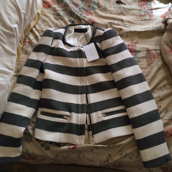Zara striped linen blazer - Picture 2 of 4