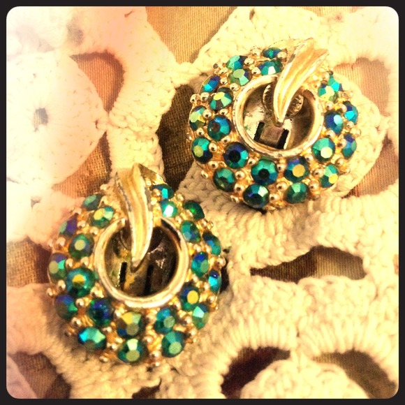 Rhinestone Clip Earrings