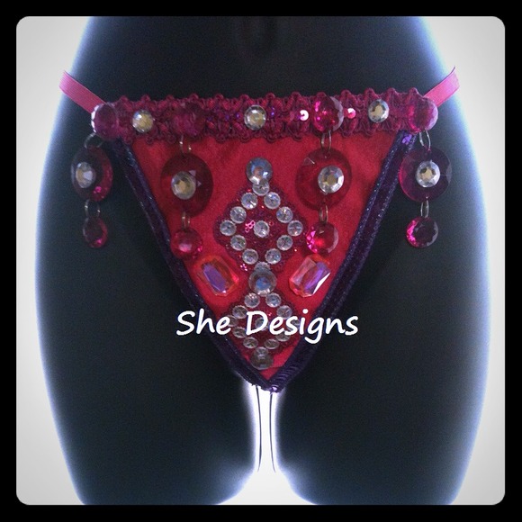 Custom bejeweled thongs