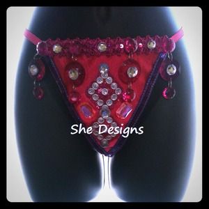 Custom bejeweled thongs